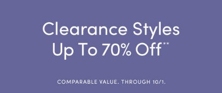 Up to 70% Off Clearance Styles