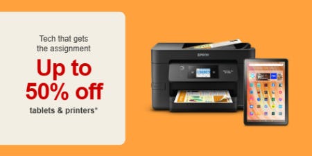 Up to 50% Off Tablets & Printers