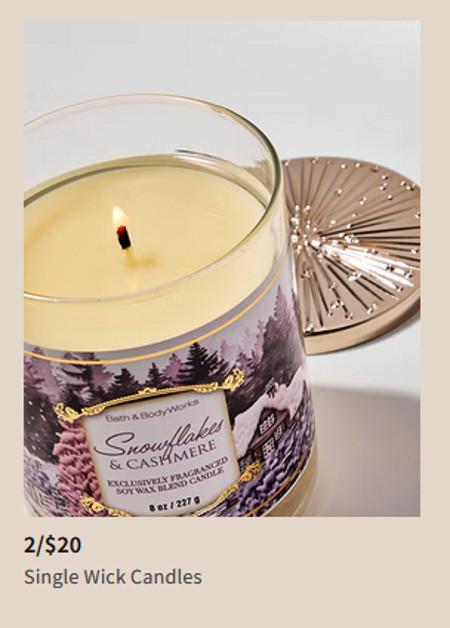 2 for $20 Single Wick Candles
