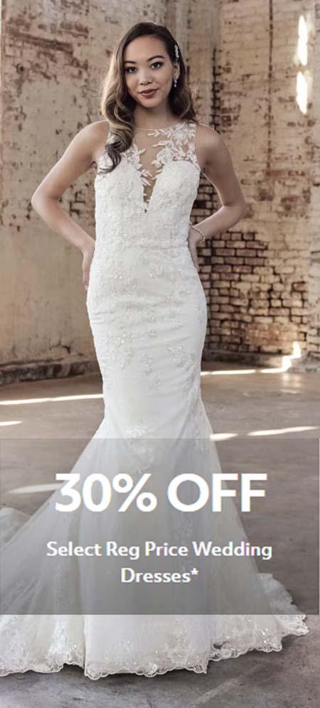 30% Off Select Reg Price Wedding Dresses