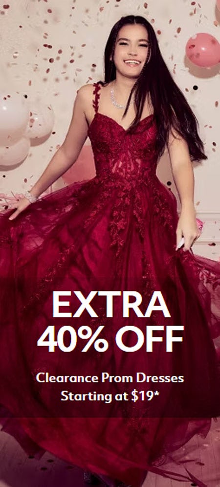 Extra 40% Off Clearance Prom Dresses Starting at $19