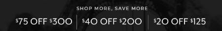 Up to $75 Off $300