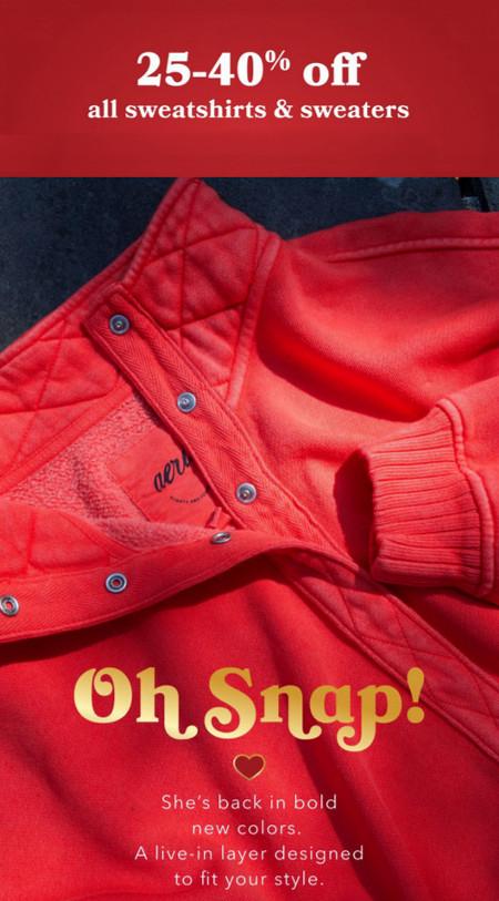 25-40% off All Sweatshirts and Sweaters