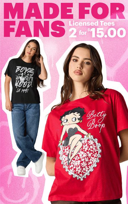 2 for $15 Licensed Tees