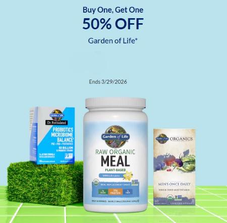 Buy One, Get One 50% Off Garden of Life