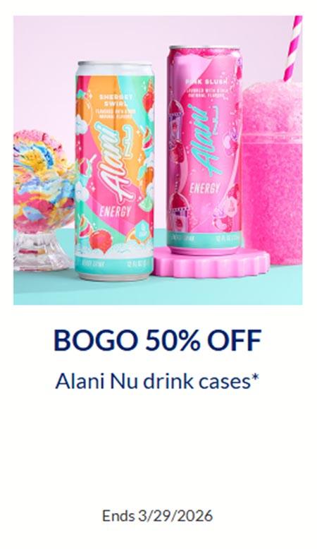 BOGO 50% Off Alani Nu Drink Cases