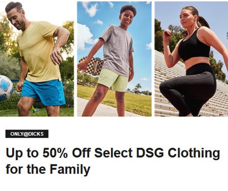 Up to 50% Off Select DSG Clothing for the Family