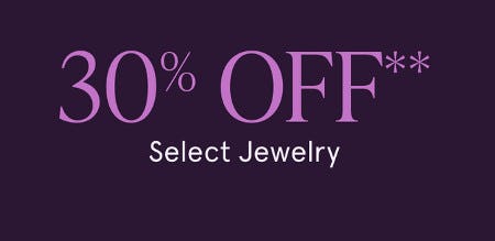 30% off Select Jewelry