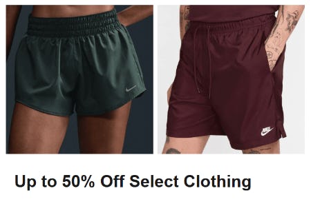 Up to 50% Off Select Clothing
