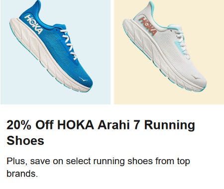 20% Off HOKA Arahi 7 Running Shoes