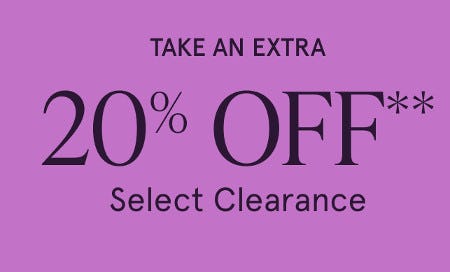 Take an Extra 20% off Select Clearance