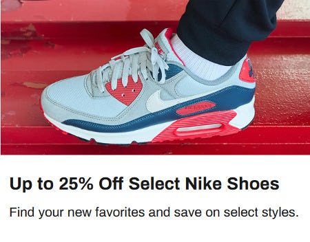 Up to 25% Off Select Nike Shoes