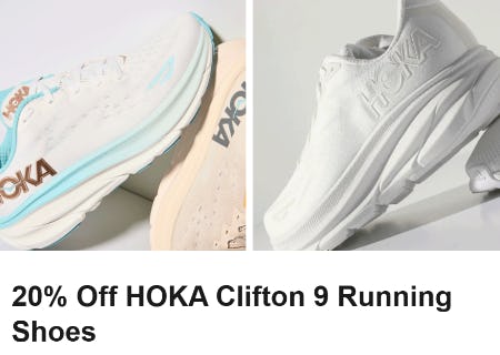 20% Off HOKA Clifton 9 Running Shoes