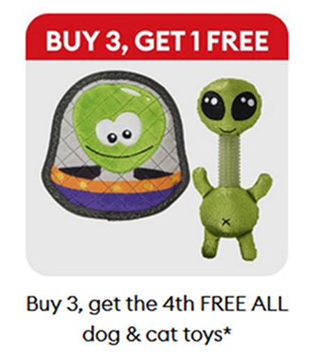 Buy 3, Get 1 Free All Dog and Cat Toys