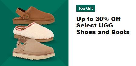 Up to 30% off Select UGG Shoes and Boots