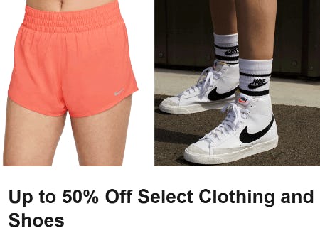 Up to 50% Off Select Clothing and Shoes