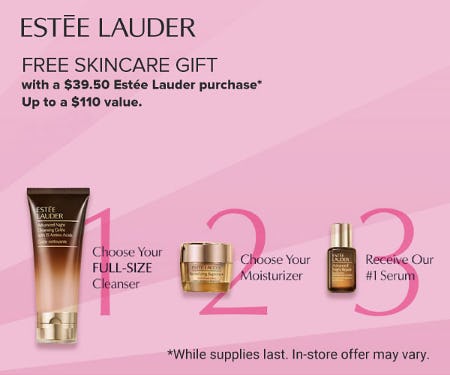 Free Skincare Gift With a $39.50 Estee Lauder Purchase
