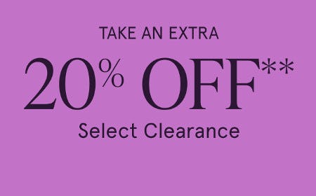 Take an Extra 20% off Select Clearance