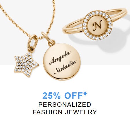 25% off Personalized Jewelry