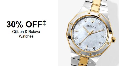 30% off Citizen and Bulova Watches