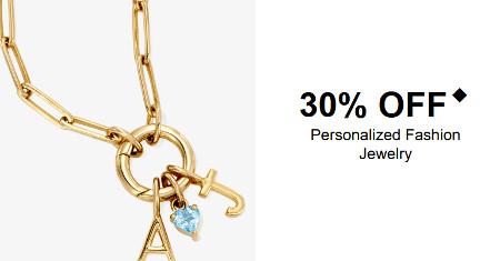 30% off Personalized Fashion Jewelry