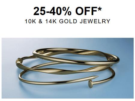 25-40% off 10K and 14K Gold Jewelry