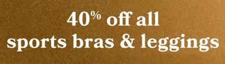 40% Off All Sports Bras and Leggings