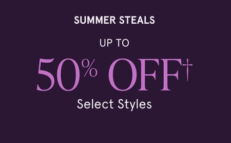 Up to 50% off Select Styles