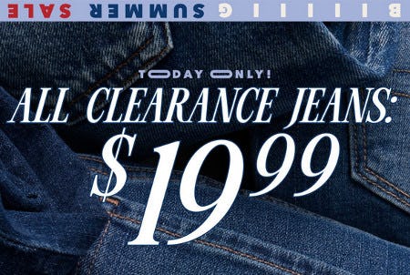 All Clearance Jeans $19.99