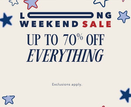 Up to 70% off Everything