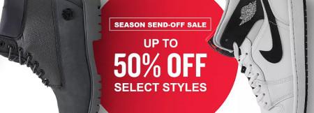 Season Send-off Sale: Up to 50% off Select Styles