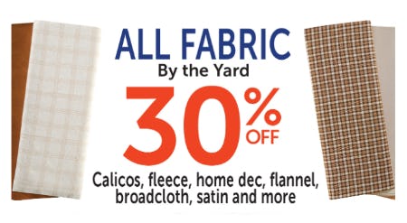 30% Off All Fabric
