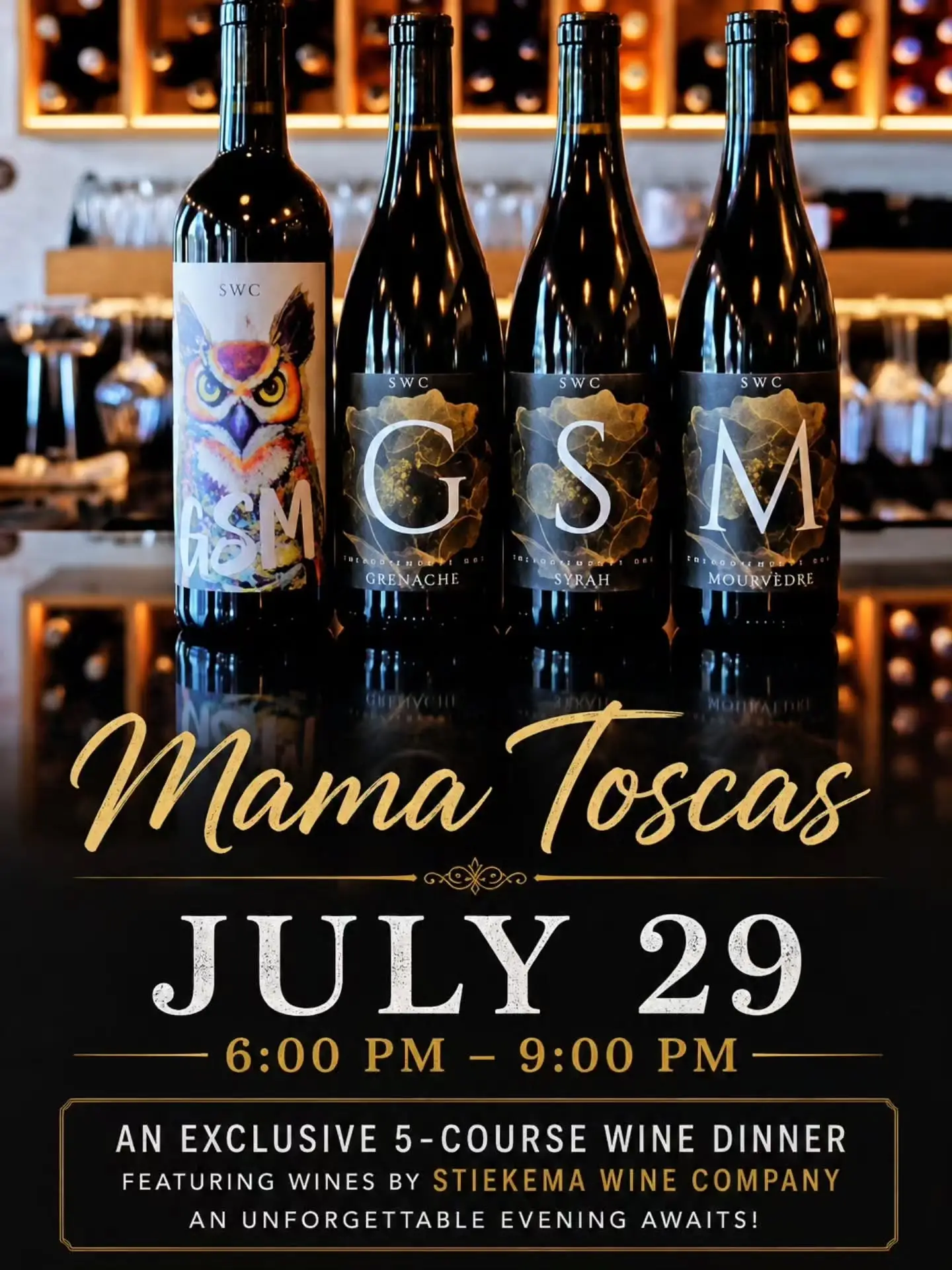 Five-Course Wine Dinner at Mama Tosca’s