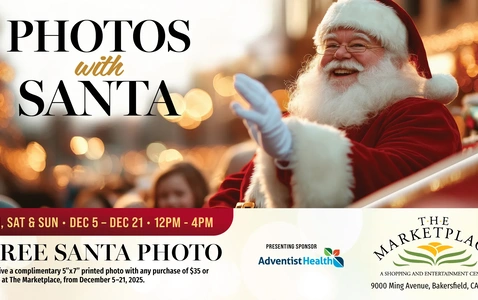 Photos with Santa at The Marketplace, presented by Adventist Health thumbnail