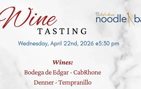 Wine Tasting Night at Chef's Choice Noodle Bar thumbnail