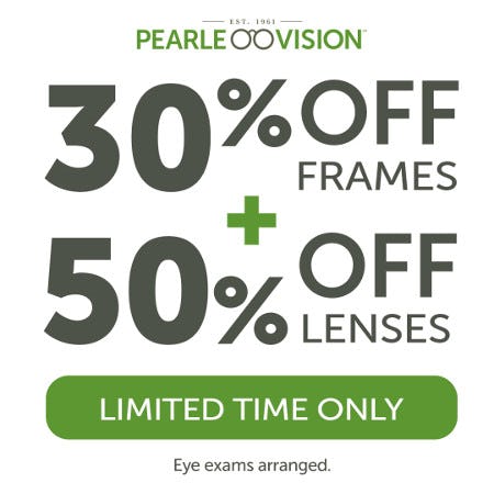 30% off frames + 50% off lenses