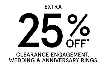 Extra 25% off Clearance Engagement, Wedding and Anniversary Rings