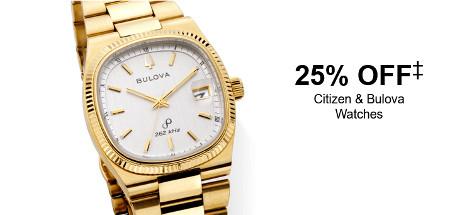 25% off Citizen and Bulova Watches