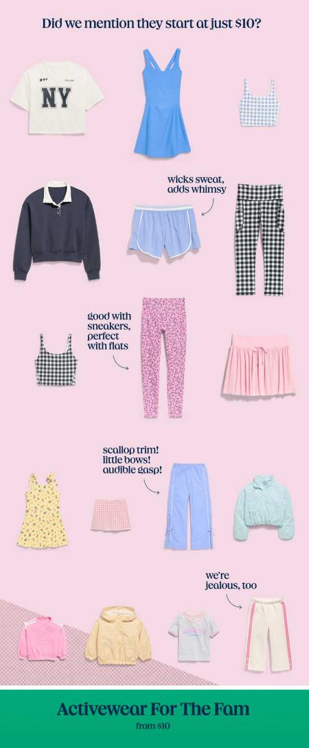 Activewear for the Family from $10