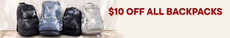 $10 off All Backpacks