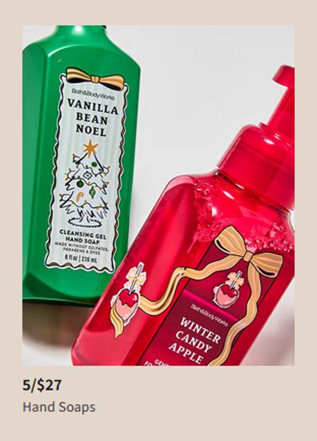 5 for $27 Hand Soaps