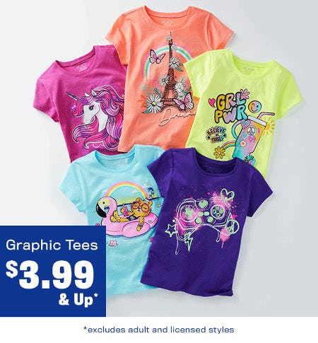Graphic Tees $3.99 and Up