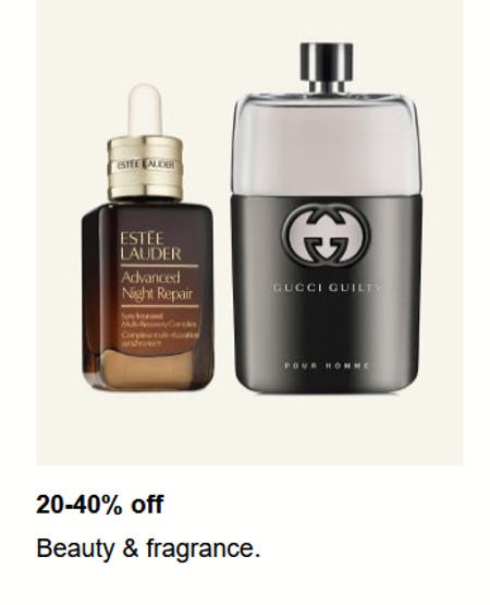 20-40% off Beauty and Fragrance