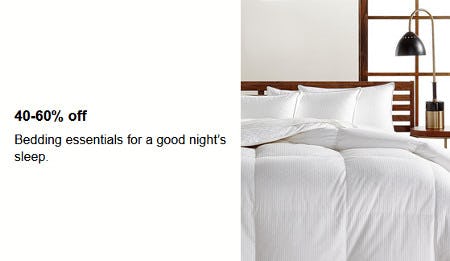 40-60% off Bedding Essentials