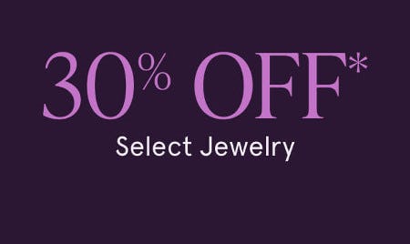 30% off Select Jewelry