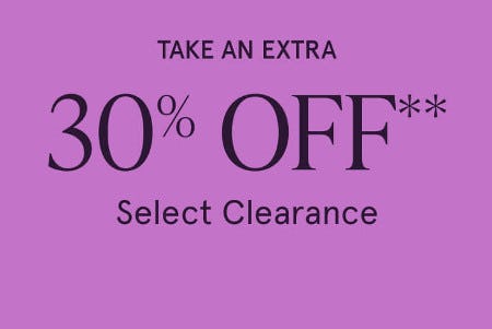 Take an Extra 30% off Select Clearance