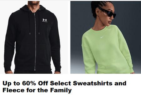 Up to 60% Off Select Sweatshirts and Fleece for the Family
