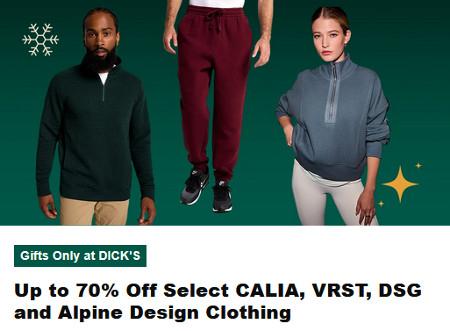 Up to 70% Off Select CALIA, VRST, DSG and Alpine Design Clothing