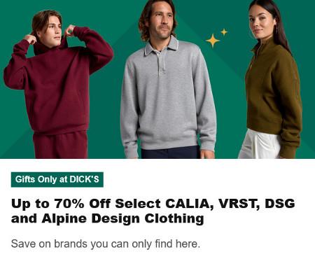 Up to 70% Off Select CALIA, VRST, DSG and Alpine Design Clothing
