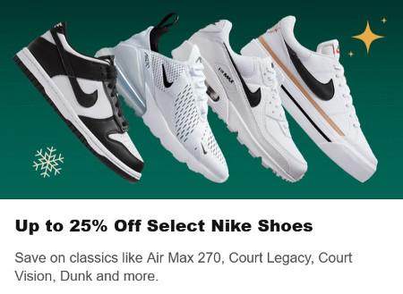 Up to 25% Off Select Nike Shoes
